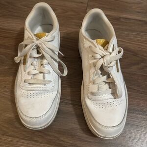Reebok White and Gold Athletic Shoes